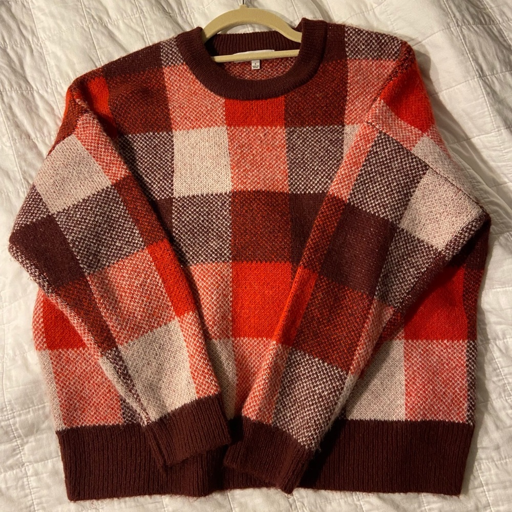 Madewell Fenimore Pullover In Red Plaid